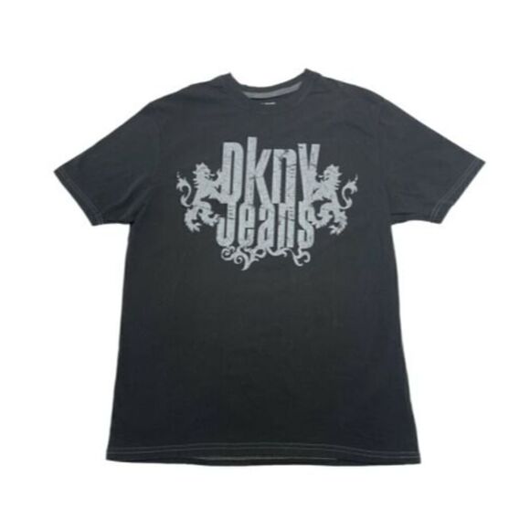 DKNY Jeans Crew Neck T-Shirt Black Men's Size Large - Picture 1 of 6